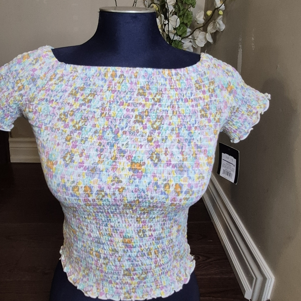 Art Class Girls Smocked Stretch Top